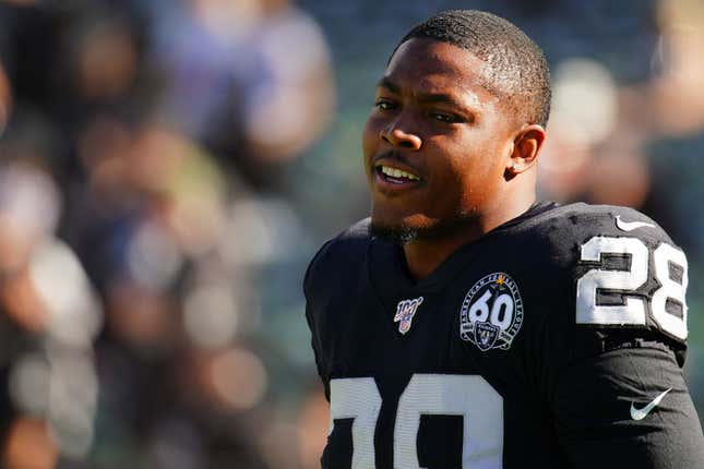 Image for article titled Raiders Running Back Josh Jacobs Arrested, Charged With DUI After Single-Car Collision In Las Vegas