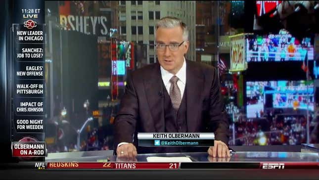 "In New York, Keith Olbermann, ESPN."
