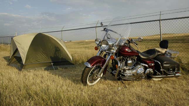 From the Sturgis Motorcycle Rally, which Larsen attended.