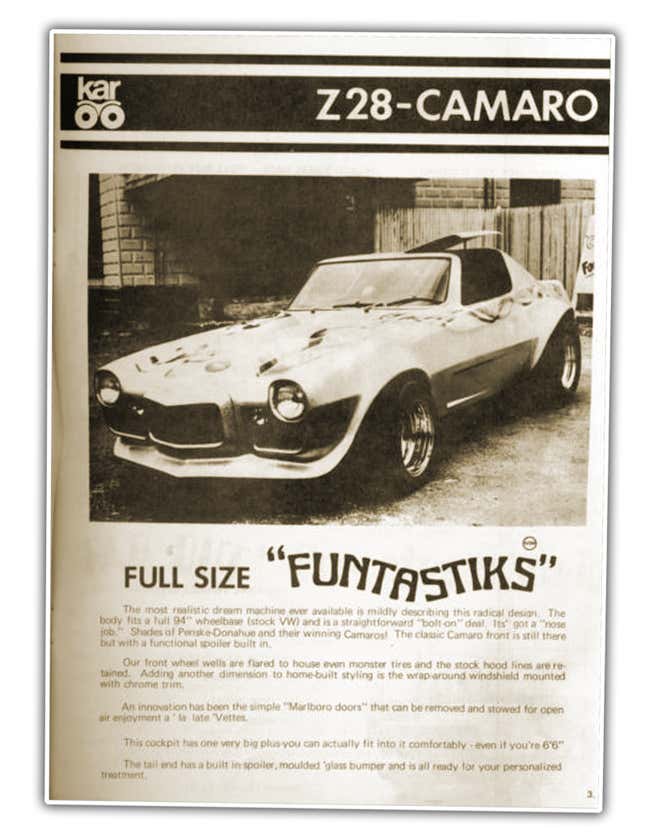 Image for article titled There Was A Time When You Could Build A Tiny Camaro In Your Backyard