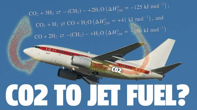 Image for article titled Researchers Have Found A Way To Convert CO2 Into Jet Fuel (And Possibly Diesel)