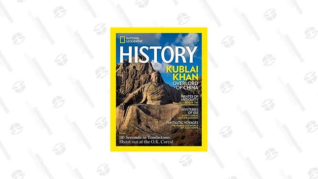 National Geographic History Annual Subscription (Digital) | $9 | Amazon Gold Box
National Geographic History 6-Month Subscription (Print) | $12 | Amazon Gold Box