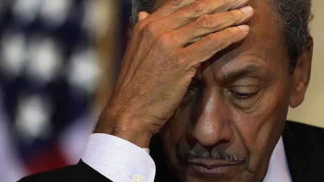 Mel Watt, then the head of the Federal Housing Finance Agency, listens during a Financial Stability Oversight Council meeting Oct. 16, 2018, at the Treasury Department in Washington, D.C.