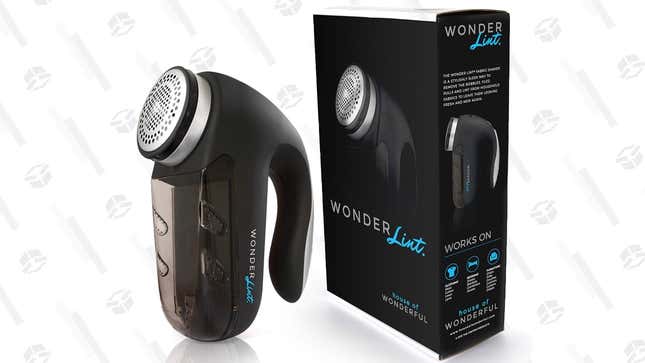 Wonder Lint’s electric sweater shaver can quickly shave pills and stray threads off your sweaters (or your couch).