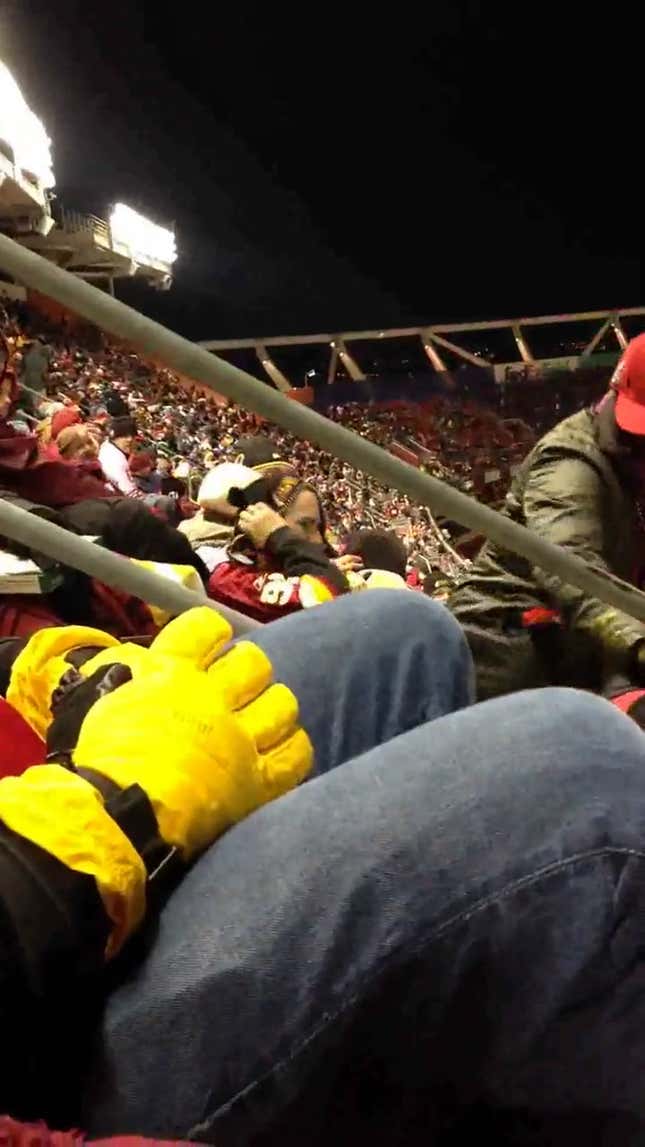 Skins Fan Argues With His Lady Friend, Gets A Hot Dog To The Face