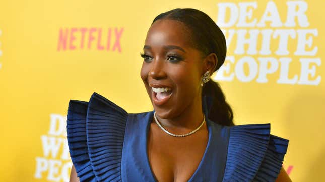  Ashley Blaine Featherson attends the premiere of the Netflix Original Series “Dear White People” Volume 3 on August 01, 2019 in Los Angeles, Calif.