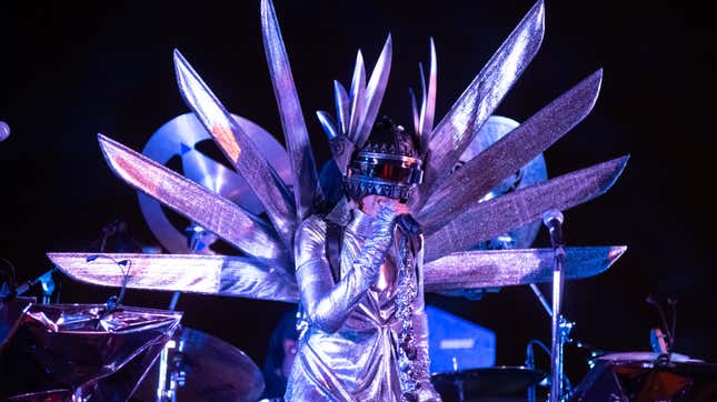 Nona Hendryx and the Disciples of Sun Ra in the Temple, at the Metropolitan Museum’s Temple of Dendur in the Sackler Wing of the Egyptian gallery on Feb. 29, 2020.