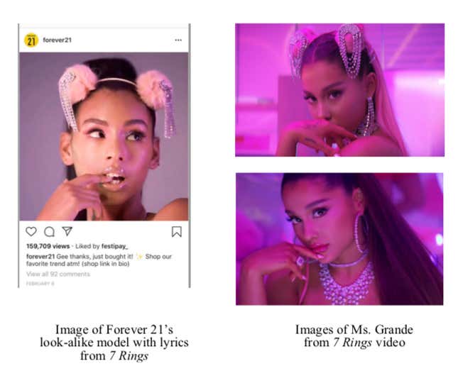 Image for article titled Ariana Grande Sues Forever 21 For Hiring 'Look-Alike Model' To Sell Makeup
