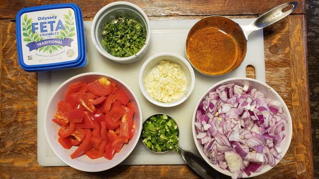 Some basic shakshuka elements
