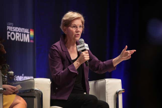 Image for article titled Elizabeth Warren Pays Tribute to Slain Black Trans Women at LGBTQ Forum, Demands Trump ‘Say Their Names’