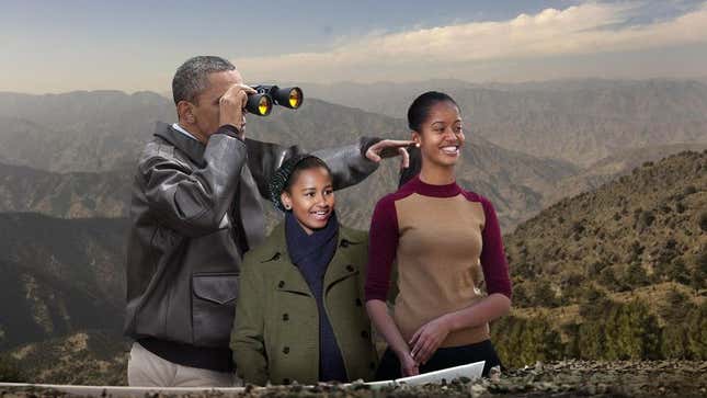 Image for article titled Obama Takes Excited Daughters Out For Day Of Drone-Watching