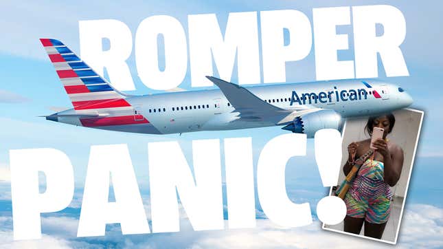 Image for article titled American Airlines Forces Doctor to Wrap Herself in Blanket Because They Thought Her Romper Was Inappropriate