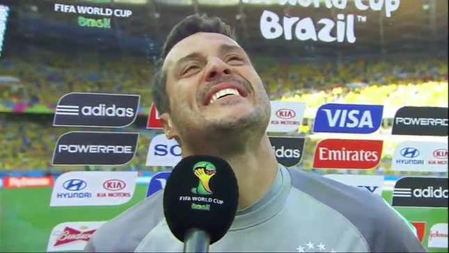 Júlio César Reduced To Tears During Post-Match Interview