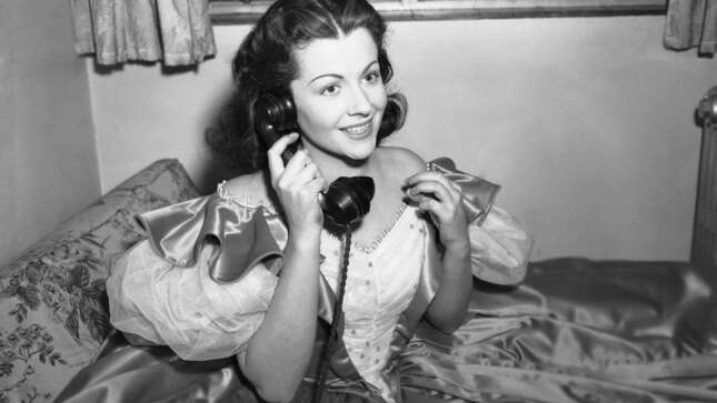 Margaret Lockwood, star of the film “The Wicked Lady” during a series of trans-Atlantic telephone interviews with American newspapers on Dec. 4, 1946.