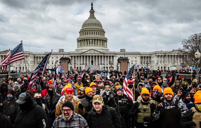 Image for article titled Some Capitol Insurgents Were on a Terrorist Watch List, and Trump’s Extremists Are Planning to Keep Up the Violence in the Lead Up to Inauguration Day