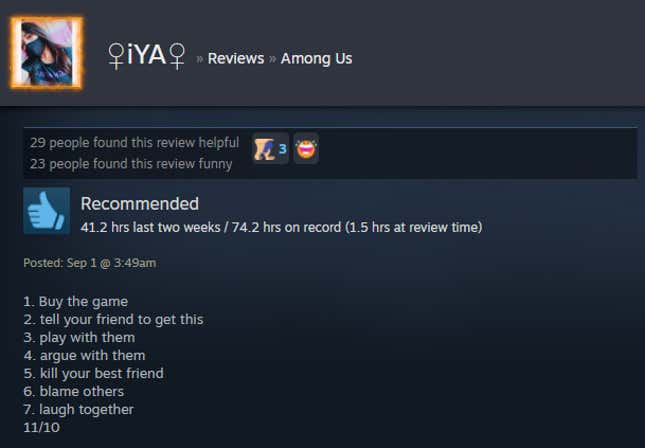 Among Us, As Told By Steam Reviews