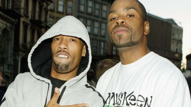 Rapper/actors Method Man (R) and Redman arrive at the 2004 Fox Network TCA Summer Party on July 16, 2004 in Los Angeles, California.