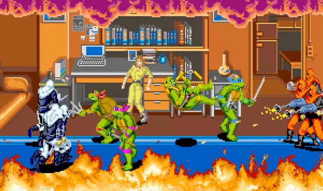 Image for article titled Teenage Mutant Ninja Turtles Was Arcade Co-Op Action At Its Finest