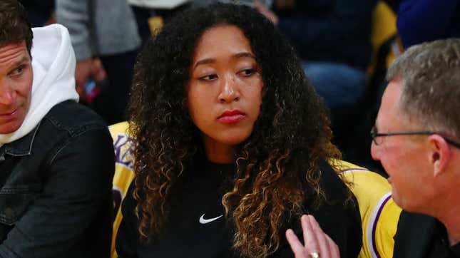 Naomi Osaka attends the game between the Golden State Warriors and the Los Angeles Lakers at Staples Center on April 4, 2019 in Los Angeles,