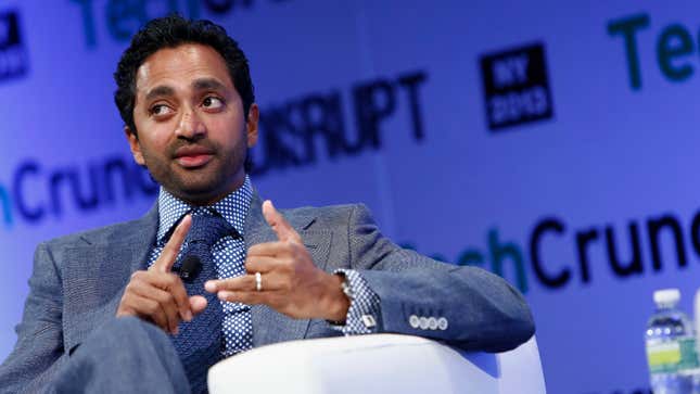 File photo of Chamath Palihapitiya speaking at the TechCrunch Disrupt NY 2013 at The Manhattan Center on April 29, 2013 in New York City. 