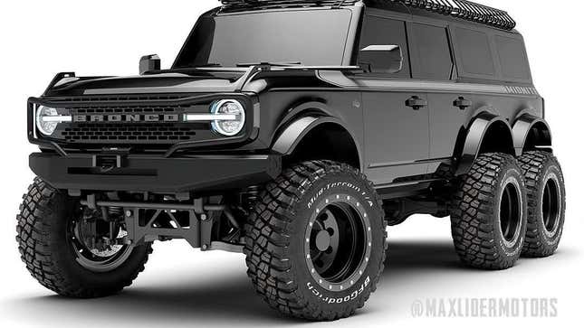 Image for article titled This Ridiculous Custom Ford Bronco May Be The Least Practical 6x6 Conversion Yet