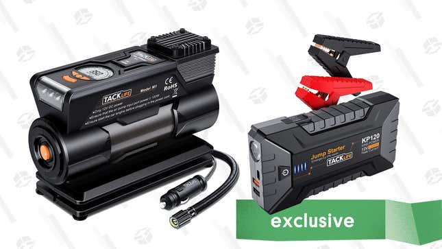 Image for article titled Start Your Road Trip Emergency Kit With 30% off Tacklife&#39;s Tire Inflator and 1200A Peak Jump Starter [Exclusive]