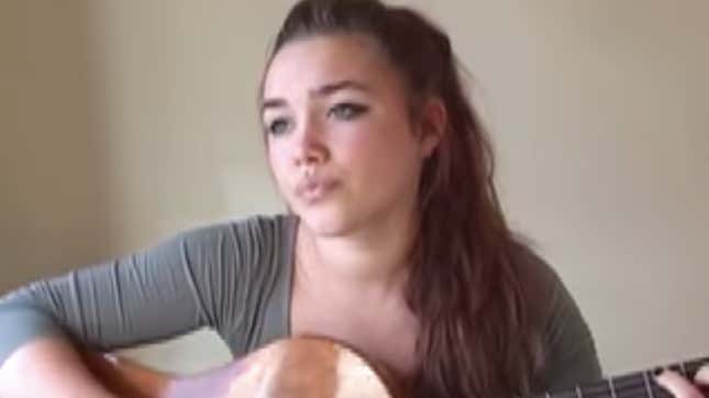 <i>Little Women</i>'s Florence Pugh was once like us, posting "Wonderwall" covers to YouTube