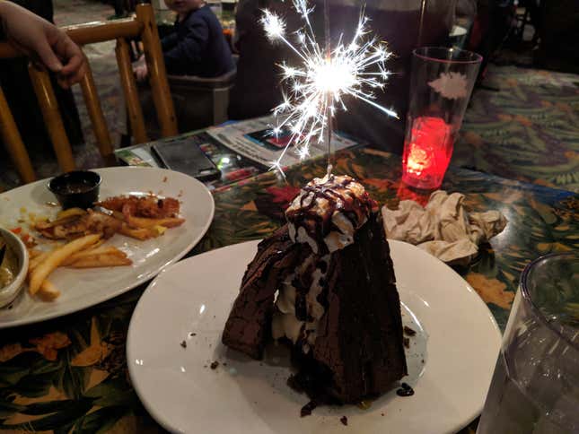 VOLCAAAAAANO. (Pay no attention to the annihilated Taste of the Islands platter.)