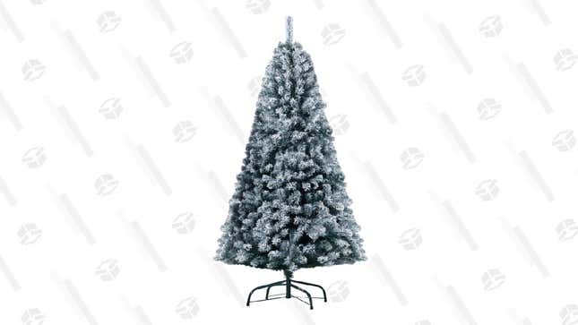 6 Ft Flocked Snow Christmas Tree | $52 | Amazon | Clip Coupon &amp; Use Code KINGSOMV73