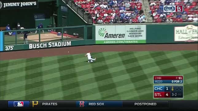 Matt Adams Defeated By Fly Ball