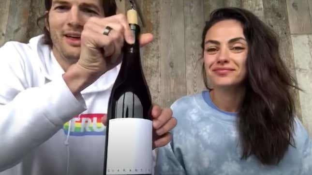 Ashton Kutcher and Mila Kunis's 'Quarantine Wine' Is a Grim Prospect