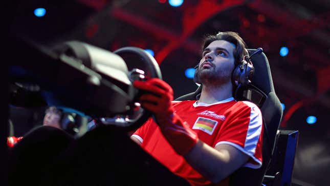 Mikail Hizal competes in the Paris round of the 2019 FIA Gran Turismo World Tour. Hizal went on to become world champion that year.