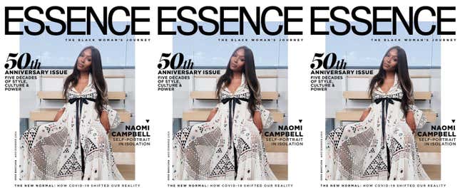 Image for article titled Essence and Naomi Campbell Celebrate Their 50th Birthdays Together—With a Supermodel Self-Portrait