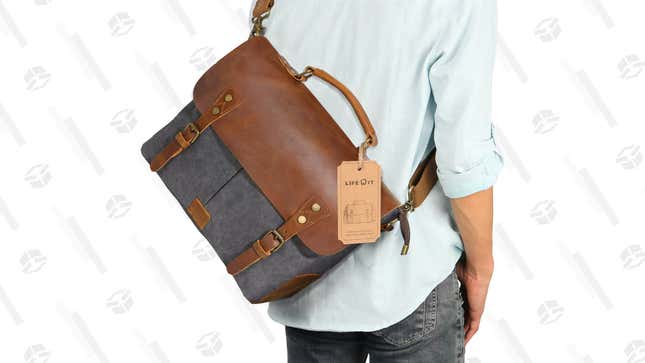 Lifewit Leather Vintage Canvas Laptop Bag | $24 | Amazon | Promo code Z4S6KBHE
