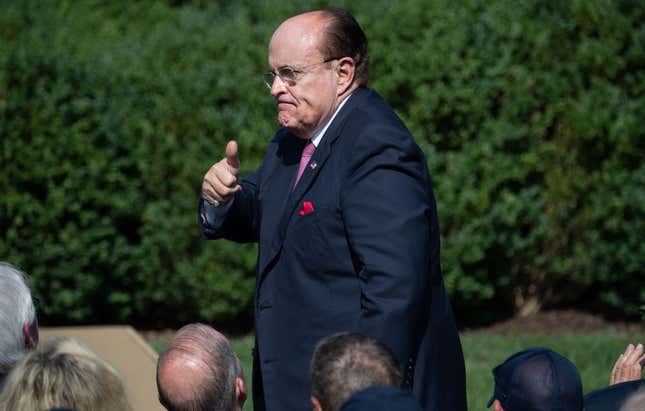 Image for article titled Masochist Rudy Giuliani Continues to Punch Himself in the Balls, Claims He Needed US Ambassador to Ukraine ‘Out of the Way’