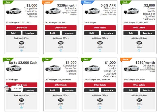 Image for article titled Kia Is Practically Giving Away Stingers