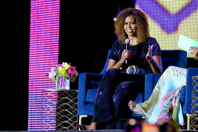 Michelle Obama speaks onstage during the 2019 ESSENCE Festival at Louisiana Superdome on July 06, 2019 in New Orleans, Louisiana.