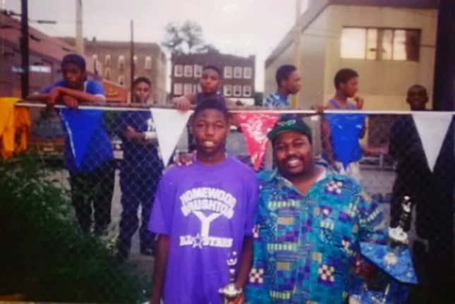 Steve and I outside of Pittsburgh’s Homewood YMCA in 1994.