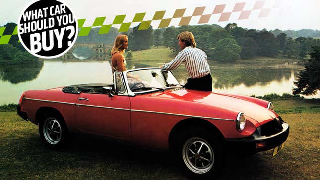 Image for article titled My Old MG Roadster Isn&#39;t the Best Car for a Baby! What Car Should I Buy?