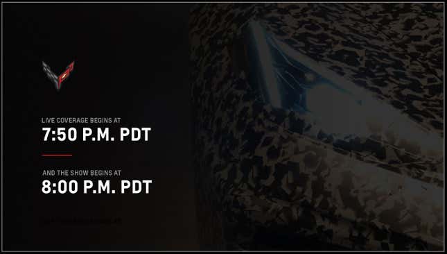 Image for article titled Here&#39;s How to Watch the C8 Chevrolet Corvette Reveal Tonight