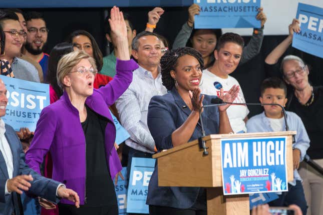 Image for article titled &#39;I Can&#39;t Wait to Call Her My President&#39;: Ayanna Pressley Backs Elizabeth Warren