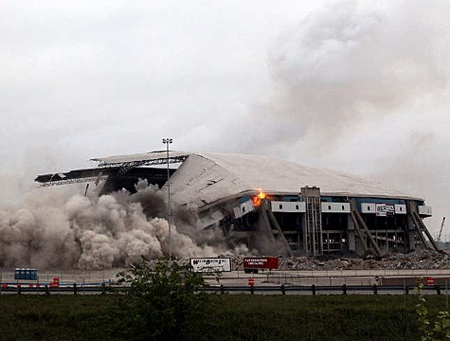 Image for article titled God Happily Watches Texas Stadium Crumble To Ground