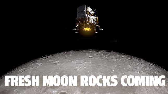 Image for article titled China&#39;s Robotic Moon Lander Is On The Moon And Collecting Samples