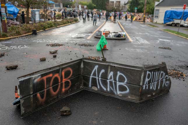 Image for article titled 8 People Arrested in Portland After Damaging Democratic Party Office and ICE Facility Following Biden’s Inauguration