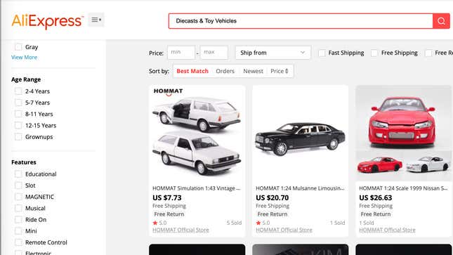 Image for article titled What&#39;s The Best Die-Cast Car You Can Buy On AliExpress?