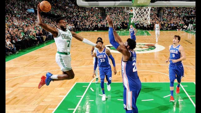 Whatever The Hell Jaylen Brown Did To Joel Embiid Here, It Ruled<em></em><em></em>