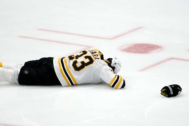 Sure Looks Like Zdeno Chara's Going To Play Tonight With A Broken Jaw