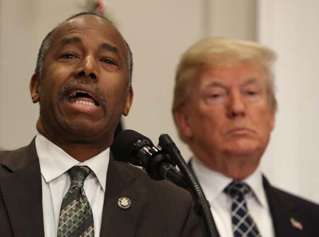 HUD Secretary Dr. Ben Carson speaks before U.S. President Donald Trump signed a proclamation to honor Martin Luther King, Jr. day at the White House, on Jan. 12, 2018, in Washington, D.C.