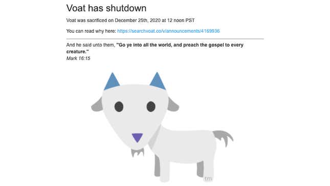 Voat is apparently dead, for real this time.