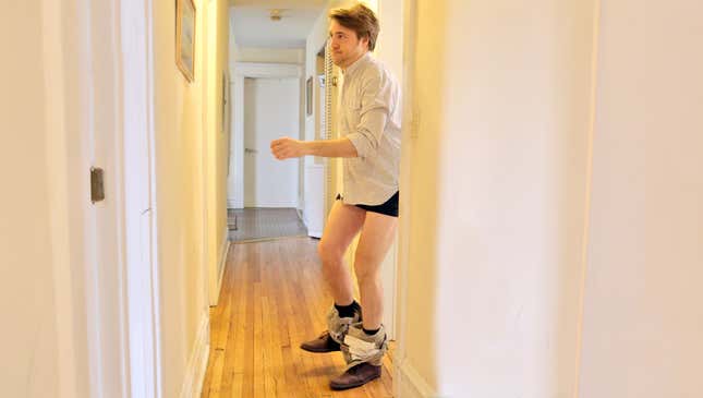 Image for article titled Report: Average American Walks Less Than One Mile Each Year With Pants Around Ankles